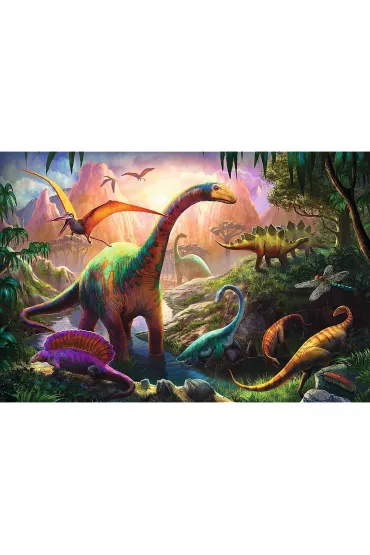 Puzzle 100 el. wiat dinozaurw Trefl