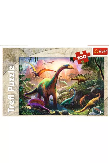 Puzzle 100 el. wiat dinozaurw Trefl