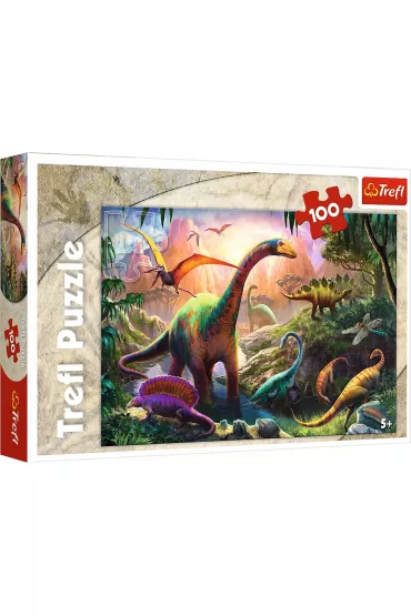 Puzzle 100 el. wiat dinozaurw Trefl