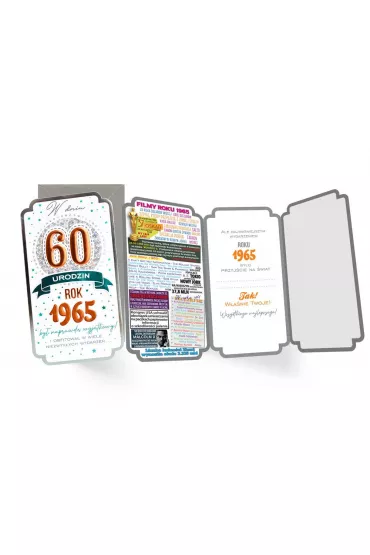 Kukartka Karnet PM-395 Urodziny 60  cyfry, roczniki  2025