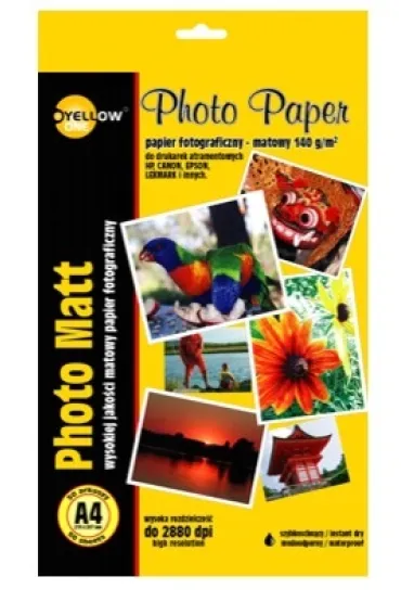Kw Trade Papier foto A4/50ark matowy 140g YELLOW ONE