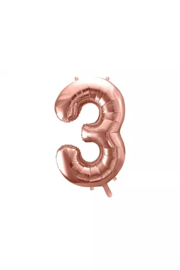 PartyDeco Balon foliowy 3 r�owe z�oto 86cm