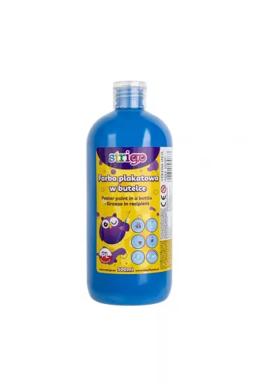 Strigo Farba plakatowa w butelce jasnoniebieska 500 ml