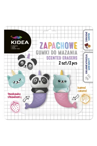 Derform Gumki do mazania zapachowe Kotek i Panda 2 szt.