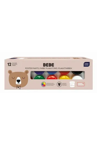 Interdruk Farby plakatowe BEBE Friends 12 x 20 ml