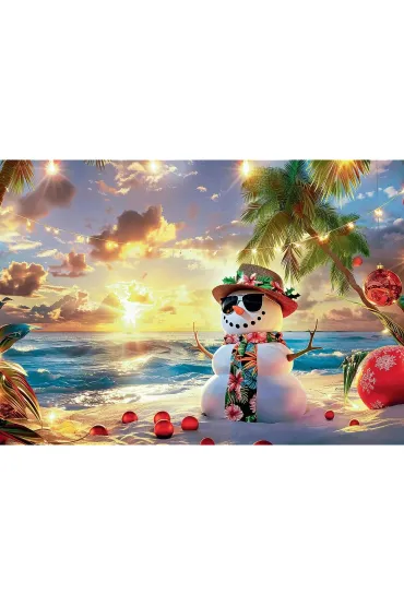 Puzzle 1000 USA Collection: Paradise Snowman Trefl