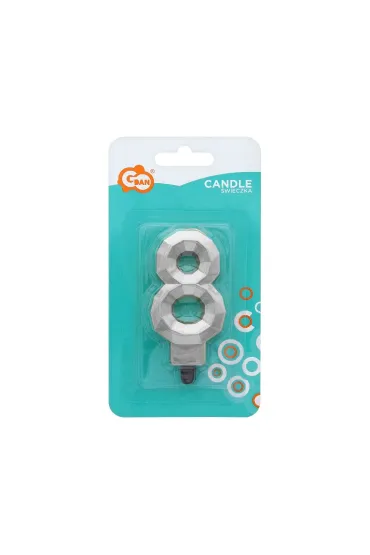 Godan �wieczka Cyfra 8 - Diament metalik 7.6cm