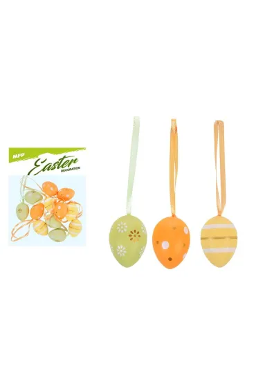 Ozdoba Zawieszka jajka 4 cm Wielkanoc op.12 szt. MFP 2221406