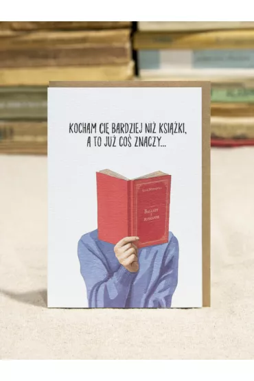 Absztyfikant Kartka Kocham Ci� bardziej ni� ksi��ki