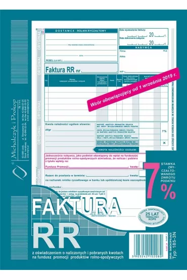 Michalczyk i Prokop Druk Faktura VAT RR dla Rolnika A5 80 kartek