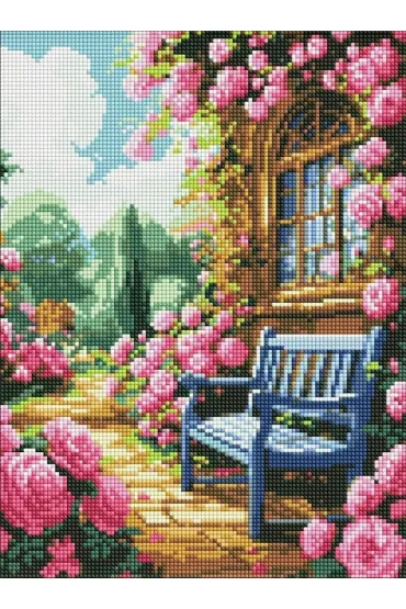 Ideyka Diamentowa mozaika bez ramy - Kwiatowy ogr�d 30x40cm