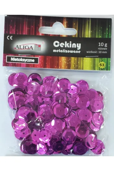 Aliga Cekiny metalizowane 8 mm r�owe 10 gram w opakowaniu MT-6592
