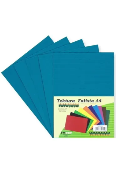 Penword Tektura A4 falista niebieska 5 szt.