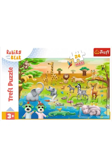 Puzzle maxi 24 el. Bobaski i Safari Trefl