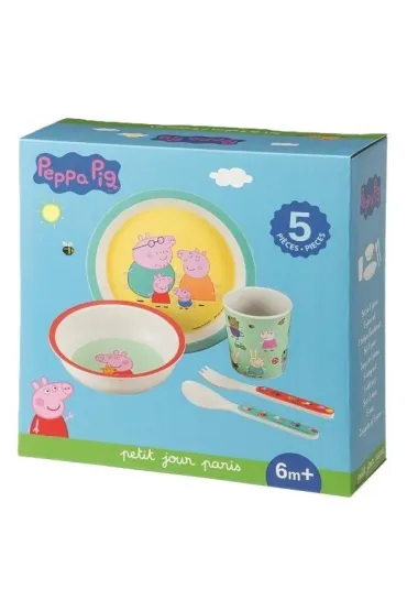 Petit Jour Paris Zestaw naczy� i sztu�c�w �winka Peppa 5 el.