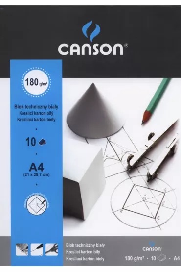 Canson Blok techniczny A4 bia�y 180g 10 kartek