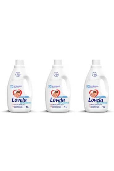 Lovela Odplamiacz w �elu do ubranek niemowl�cych i dzieci�cych zestaw 3 x 1 L