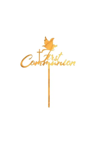 Godan Dekoracja akrylowa na tort First Communion z�ota