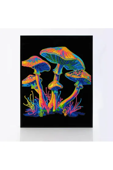 Diamond Dotz Haft diamentowy - Adults Flocked Neon Mushrooms 35.5x45.7cm
