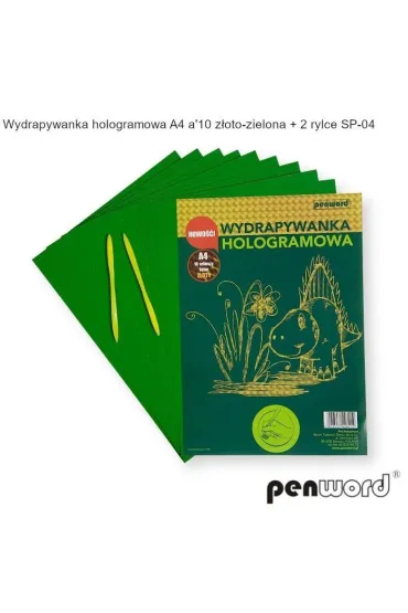 Wydrapywanka hologramowa A4 z�oto-zielona Polsirhurt