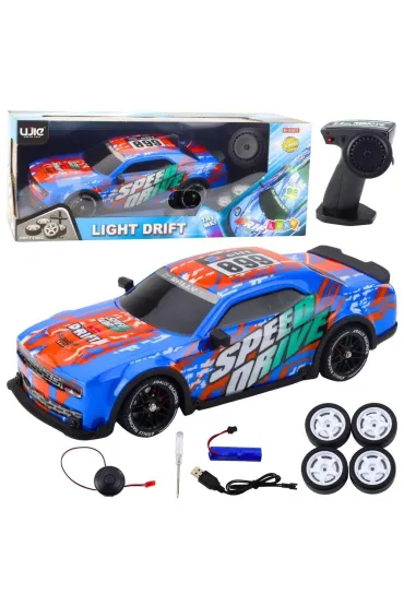 Auto sportowe R/C pod�wietlana karoseria niebieski LeanToys