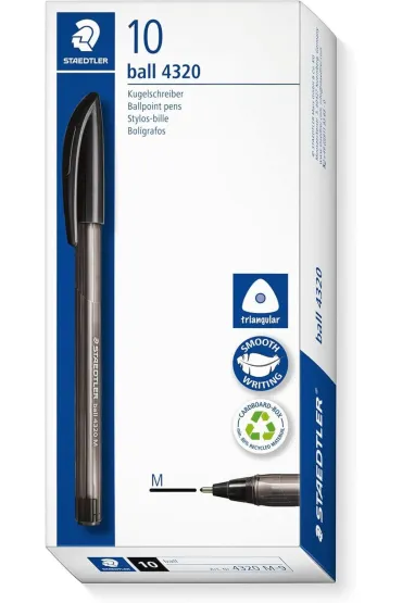 Staedtler D�ugopis jednorazowy tr�jk�tny czarny 10 szt.