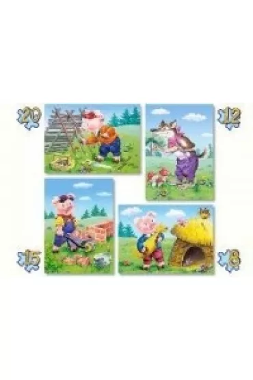 Puzzle 4w1 8+12+15+20 el. Trzy �winki Castorland
