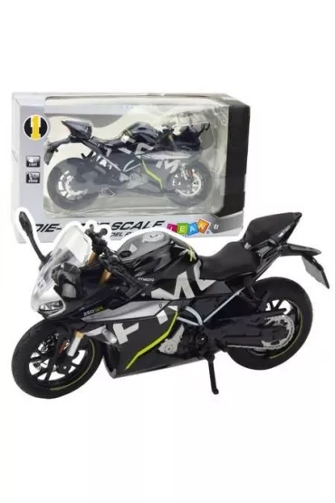 Motocykl metalowy ze �wiat�em i d�wi�kiem 1:12 LeanToys