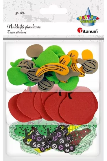 Titanum Naklejki piankowe owoce, warzywa mix 51 szt.