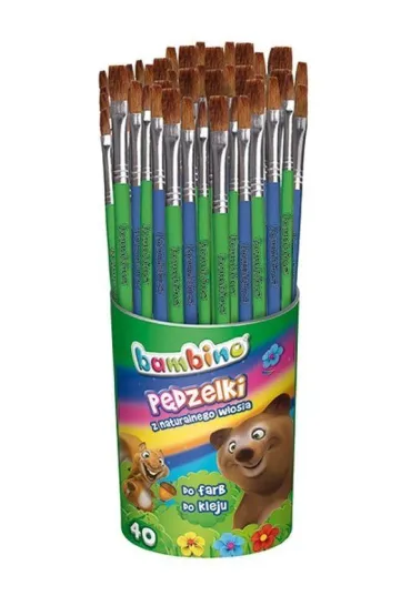 St. Majewski P�dzelki do farb i kleju Bambino w kubku 40 szt.