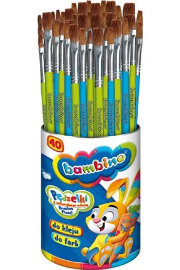 St. Majewski P�dzelki do farb i kleju Bambino w kubku 40 szt.
