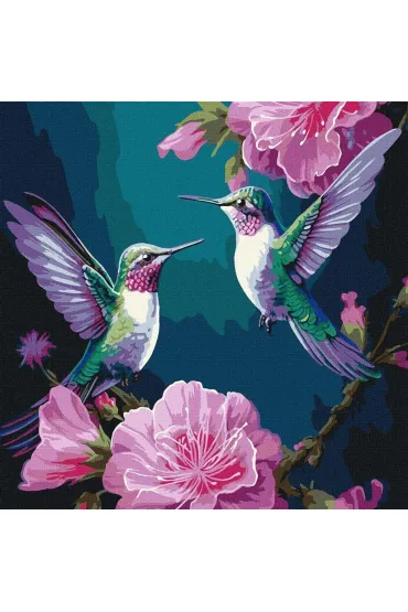 Ideyka Malowanie po numerach - Wr�kowe ptaki z metallic farbami 40x40cm