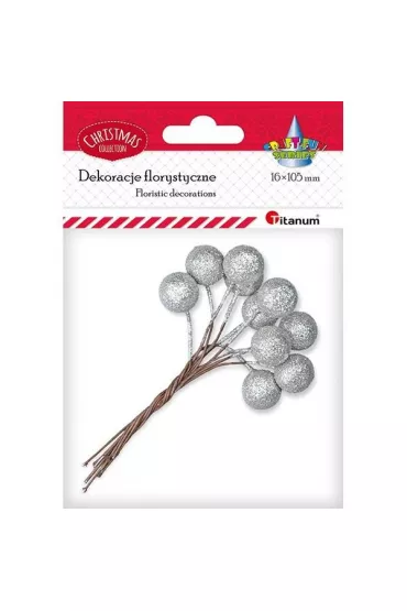 Titanum Drucik z kulk� brokatow� srebrna 15 mm