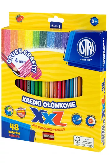 Astra Kredki o��wkowe hexagonalne 48 szt.