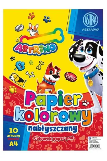 Astra Zeszyt papier�w kolorowych nab�yszczanych A4/10k