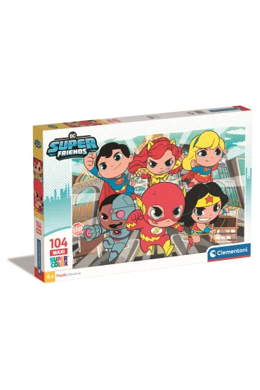 Puzzle 104 el. Maxi SuperColor. DC Super Friends Clementoni