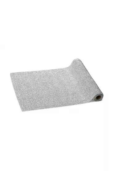 PartyDeco Bie�nik metalizowany srebrny 0,36x3m