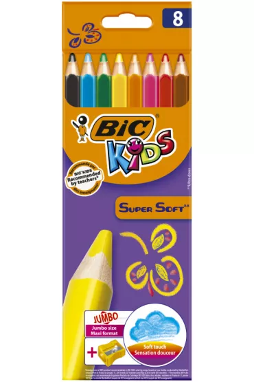 Bic Kredki o��wkowe Super Soft 8 kolor�w