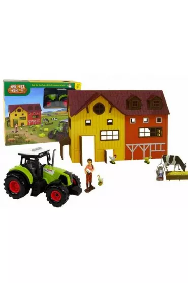 Zestaw rolne farma+ traktor 62 el. LeanToys