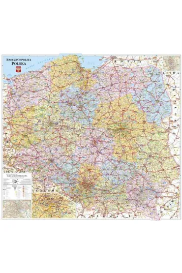 Polska mapa �cienna kodowo-administracyjna 1:750 000