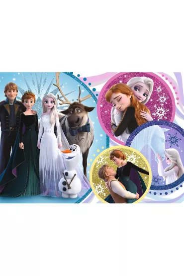 Puzzle 100 el. Glitter. W blasku mioci. Disney Frozen 2 Trefl