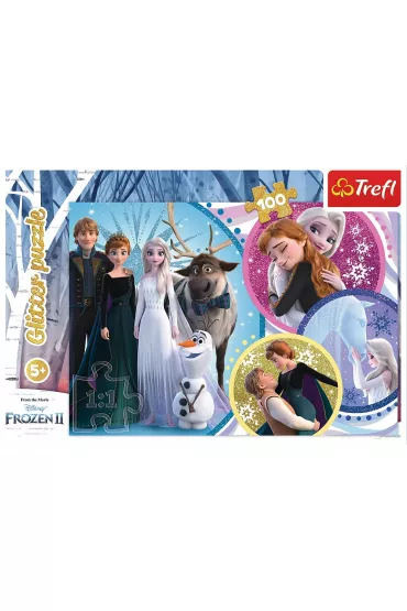 Puzzle 100 el. Glitter. W blasku mioci. Disney Frozen 2 Trefl