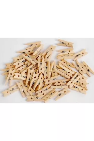 Fandy Klamerki ozdobne Natural ma�e drewniane 50 szt.