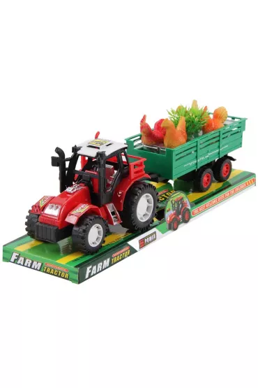 Traktor z przyczep� i kurami Trifox