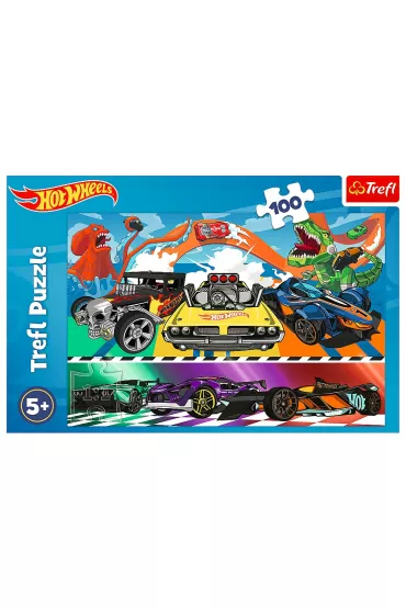 Puzzle 100 el. P�dz�ce samochody Hot Wheels Trefl