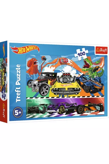 Puzzle 100 el. P�dz�ce samochody Hot Wheels Trefl