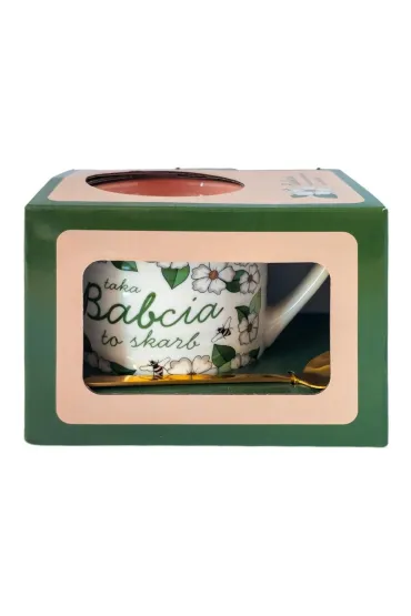 Pakiet Czas dla Babci: G�owa do g�ry, cycki do przodu!, Kubek ryflowany z �y�eczk� dla Babci - Taka Babcia to skarb