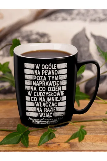 Nadwyraz.com Kubek ceramiczny czarny matowy Parszywa 10