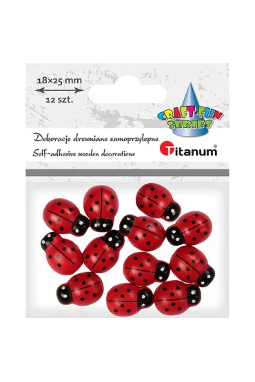 Titanum Drewniane biedronki samoprzylepne 3D 1,8 x 2,5 cm