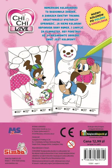 Chi Chi love. Numerkowe kolorowanki. Kolorowe spotkania piesk�w